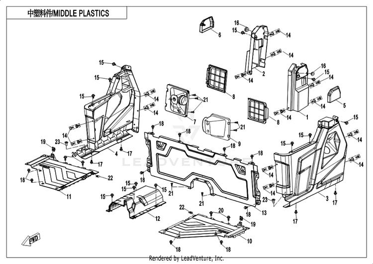 Middle Plastics CF1000UU UFORCE 1000 2019 ATHENS BLUE Schematic