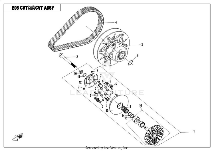 Cvt Assy UFORCE 500 CF500UU 2017 Crystal Orange Schematic