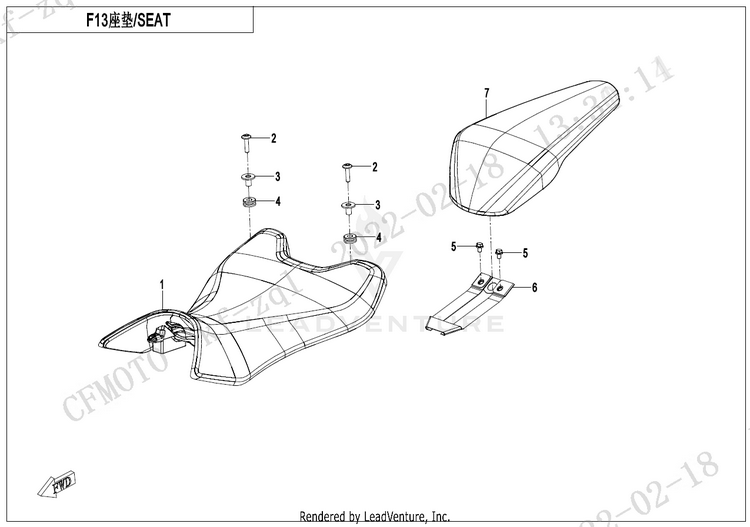 Seat CF400-7US 450NK 2024 Nebula White Schematic