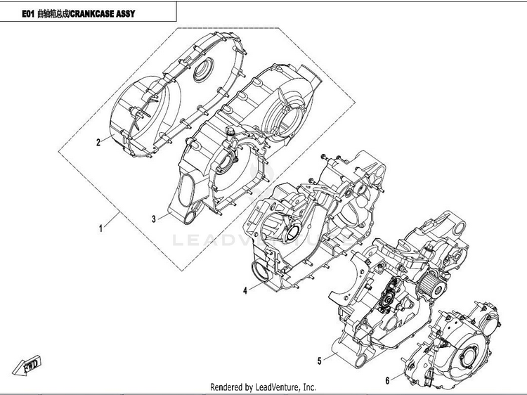 Crankcase Assy CFORCE 800 CF800-2 2017 Crystal Orange Schematic