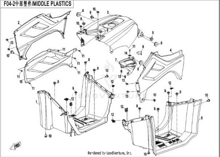 Plastic Parts Ii CFORCE 400 CF400AU 2016 Crystal Orange Schematic