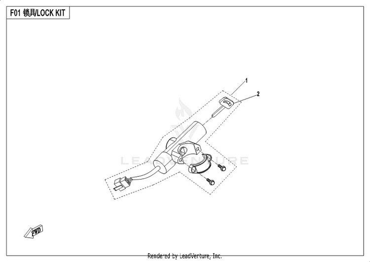 Lock Kit CF800-3 UFORCE 800 EPS 2018 Grey Schematic