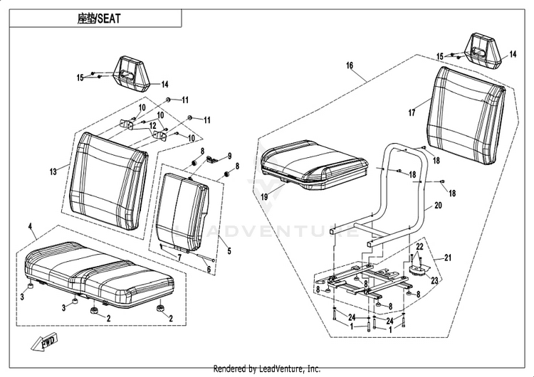 Seat CF1000UU UFORCE 1000 2019 ATHENS BLUE Schematic