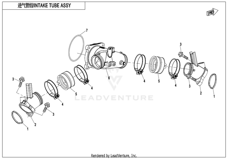 Intake Manifold Assy. CF1000UZ UFORCE 1000 2025 Nebula Black Schematic