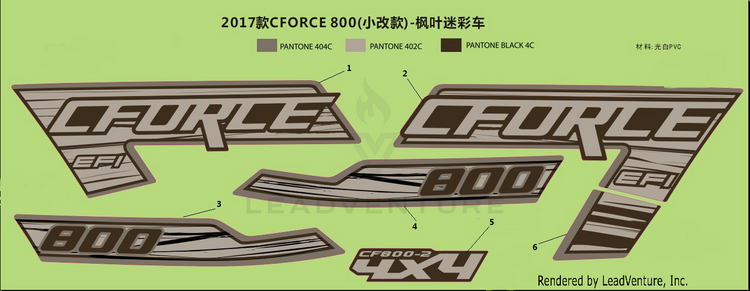 Air Filter Cover Decals - Camo CFORCE 800 CF800-2 2017 Crystal Orange Schematic