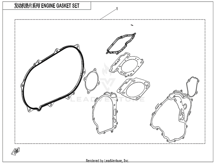 Engine Gasket Kit CF600AU-3S CFORCE 600 2022 Force Red Schematic