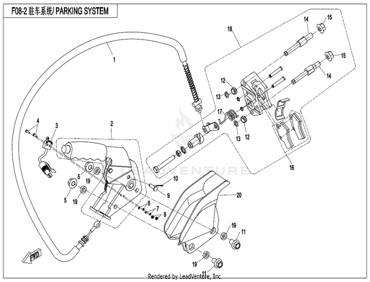 Parking System CF800 ZFORCE 800 EX EPS 2022 ATHENS BLUE Schematic
