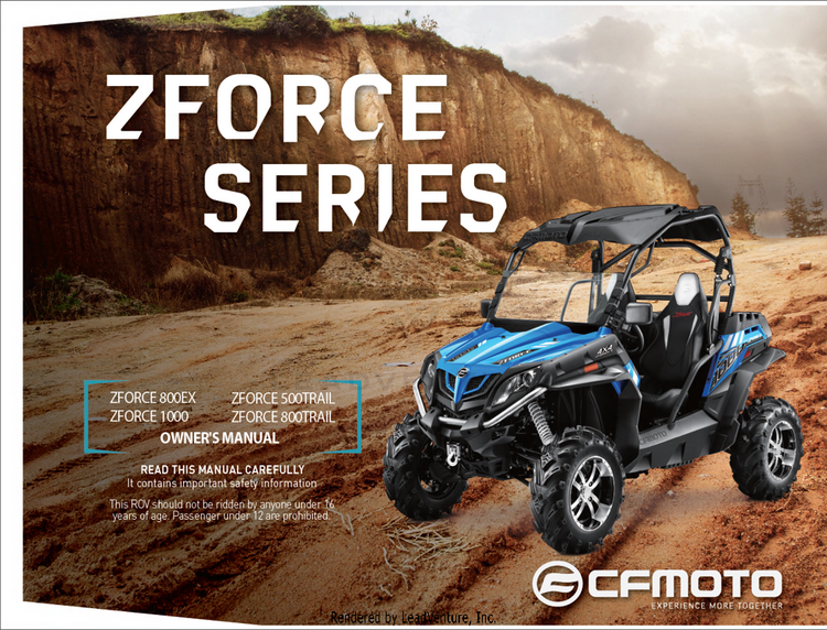 Owner's Manual (Na) CF800 ZFORCE 800 EX EPS 2022 ATHENS BLUE Schematic