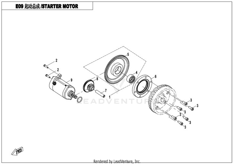 Starter Assy CFORCE 400 CF400AU 2017 Crystal Orange Schematic
