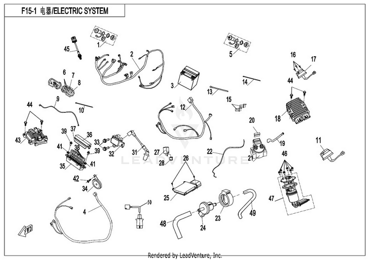 Electric System CFORCE 400 CF400AU 2017 Crystal Orange Schematic