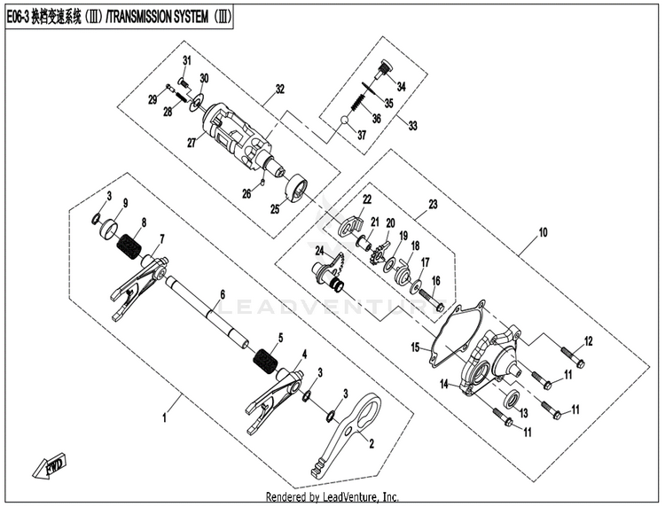 Transmission System (3) CF800 ZFORCE 800 EX EPS 2022 ATHENS BLUE Schematic
