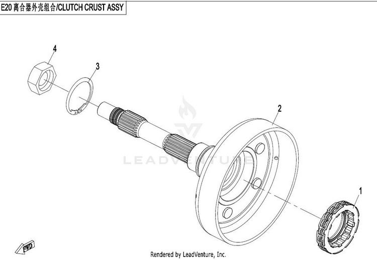 Wet Clutch Housing Assy CFORCE 800 CF800-2 2017 Crystal Orange Schematic