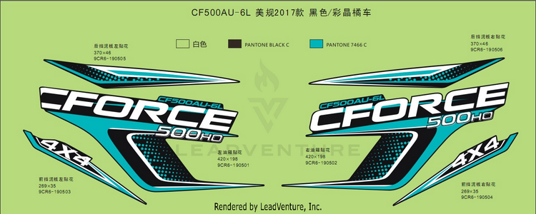 Decal Kits(Crystal Orange) CFORCE 500 HO CF500AU-6L 2017 Crystal Orange Schematic