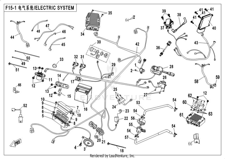 Electric System UFORCE 500 CF500UU 2017 Crystal Orange Schematic