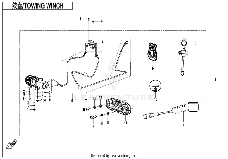 Towing Winch CF1000UZ UFORCE 1000 2025 Nebula Black Schematic