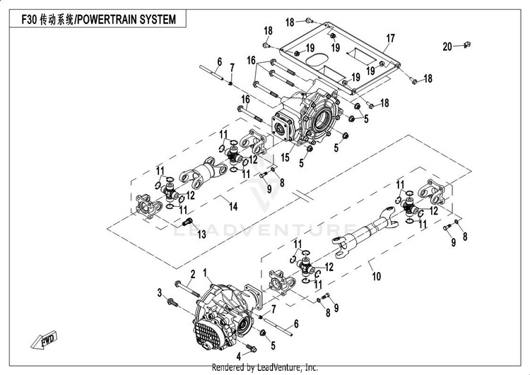 Powertrain System UFORCE 500 CF500UU 2017 Crystal Orange Schematic