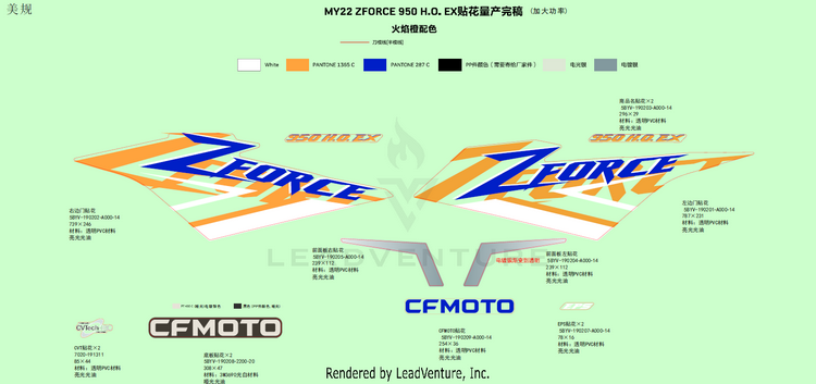 Decal,Na(Lava Orange) ZFORCE 950 HO EX CF1000SZ-D 2022 Lava Orange Schematic