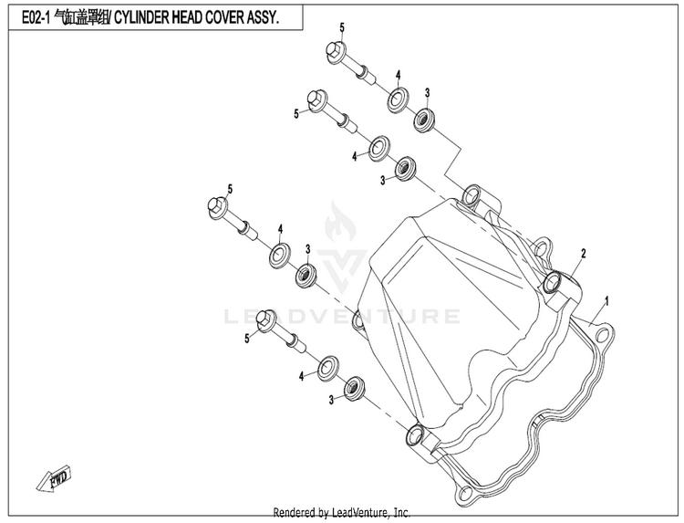 Cylinder Head Cover Assy CF500AZ-9S CFORCE 500 S 2022 Force Red Schematic