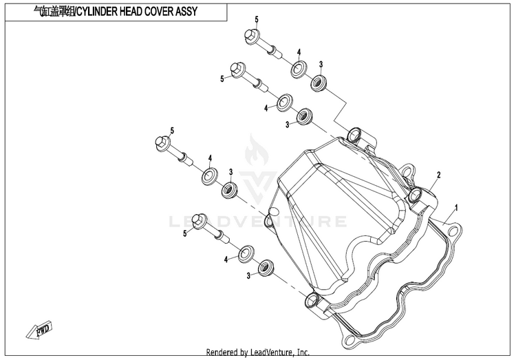 Cylinder Head Cover Assy CF800AU-2A CFORCE 800 EPS 2020 Crystal Orange Schematic