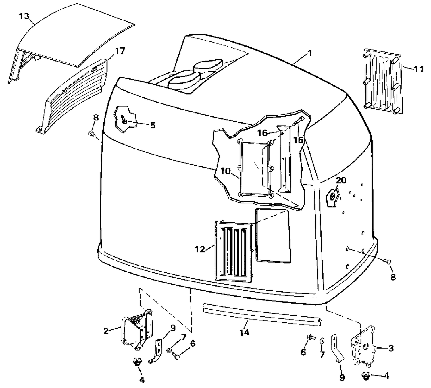 ENGINE COVER - JOHNSON - 200 STL, VE200SL