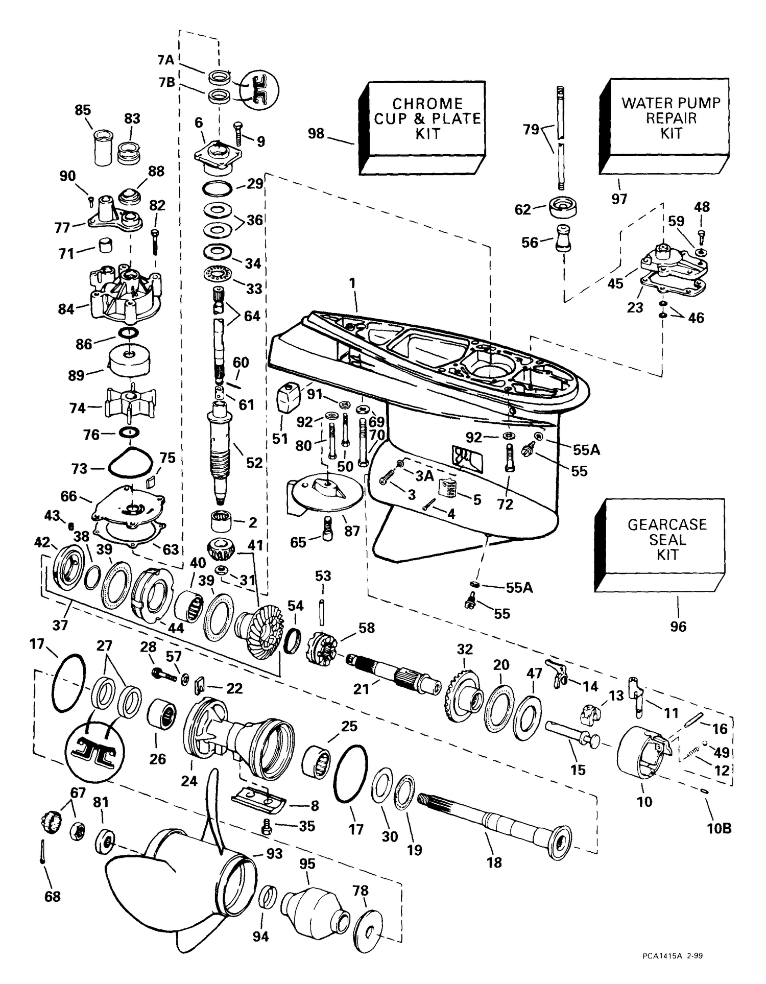 GEARCASE -- COUNTER-ROTATION -- CX MODELS