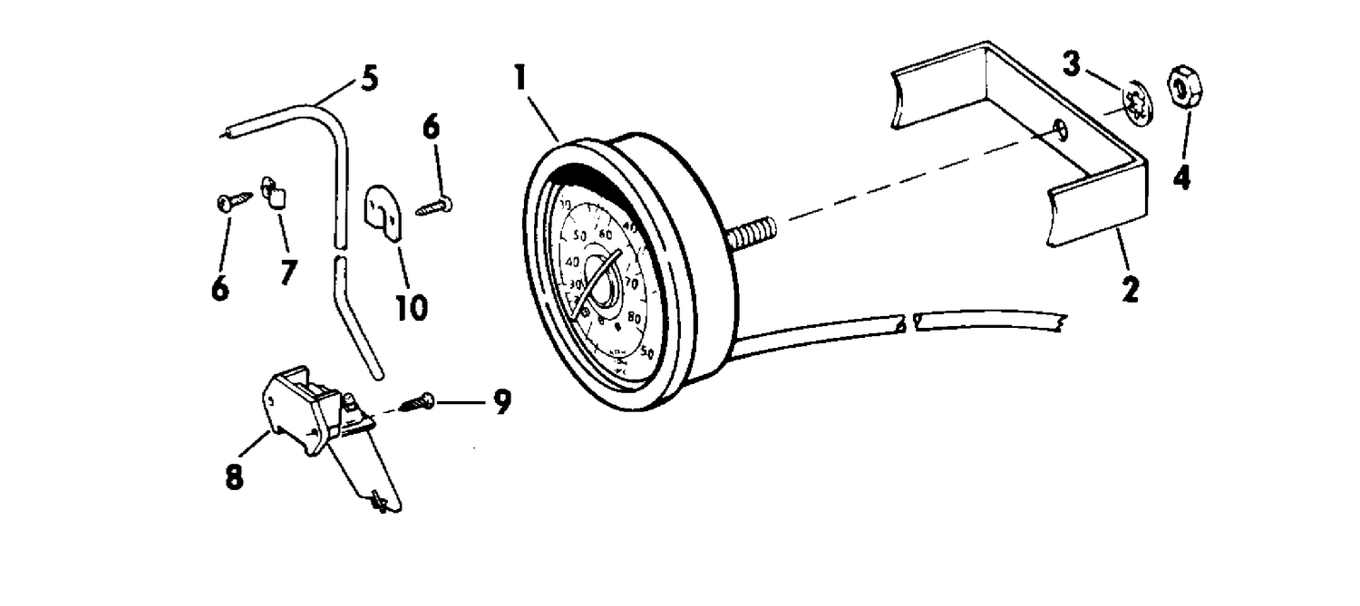 SPEEDOMETER KIT - FLUSH MOUNT - 50 MPH