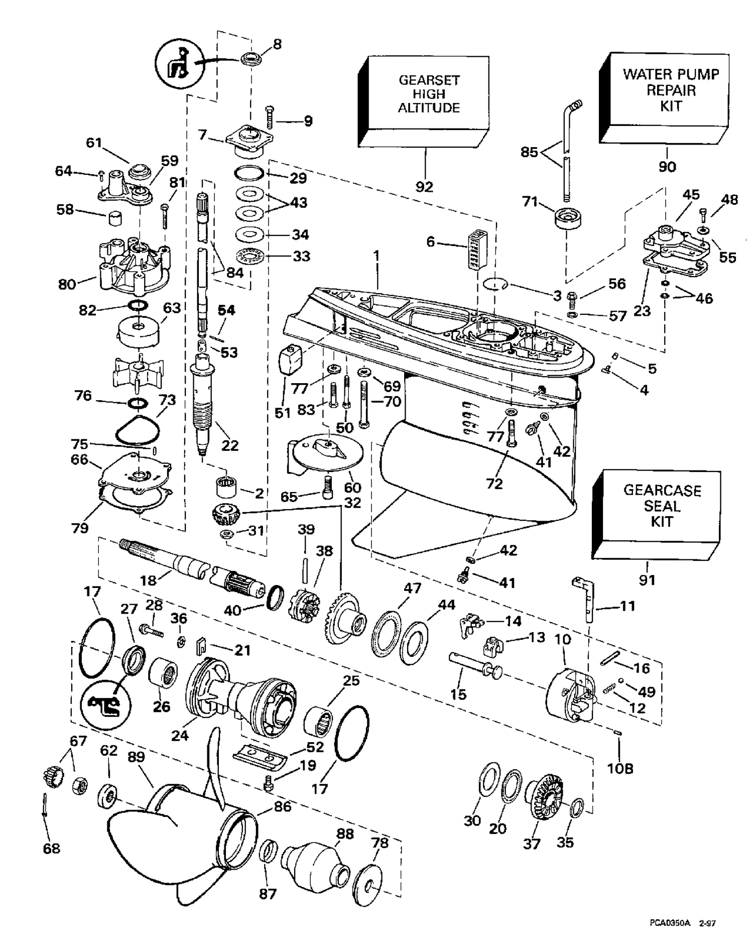 GEARCASE - STANDARD ROTATION - 20 IN. MODELS