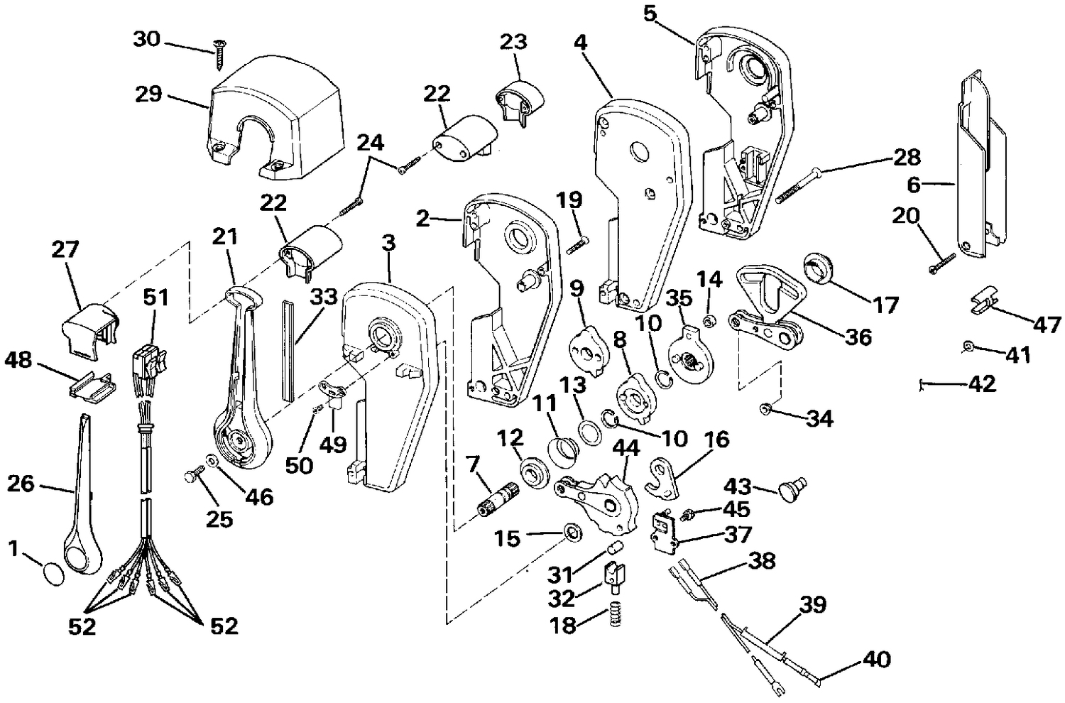 REMOTE CONTROL ASSEMBLY - BINNACLE MOUNT, DUAL LEVER