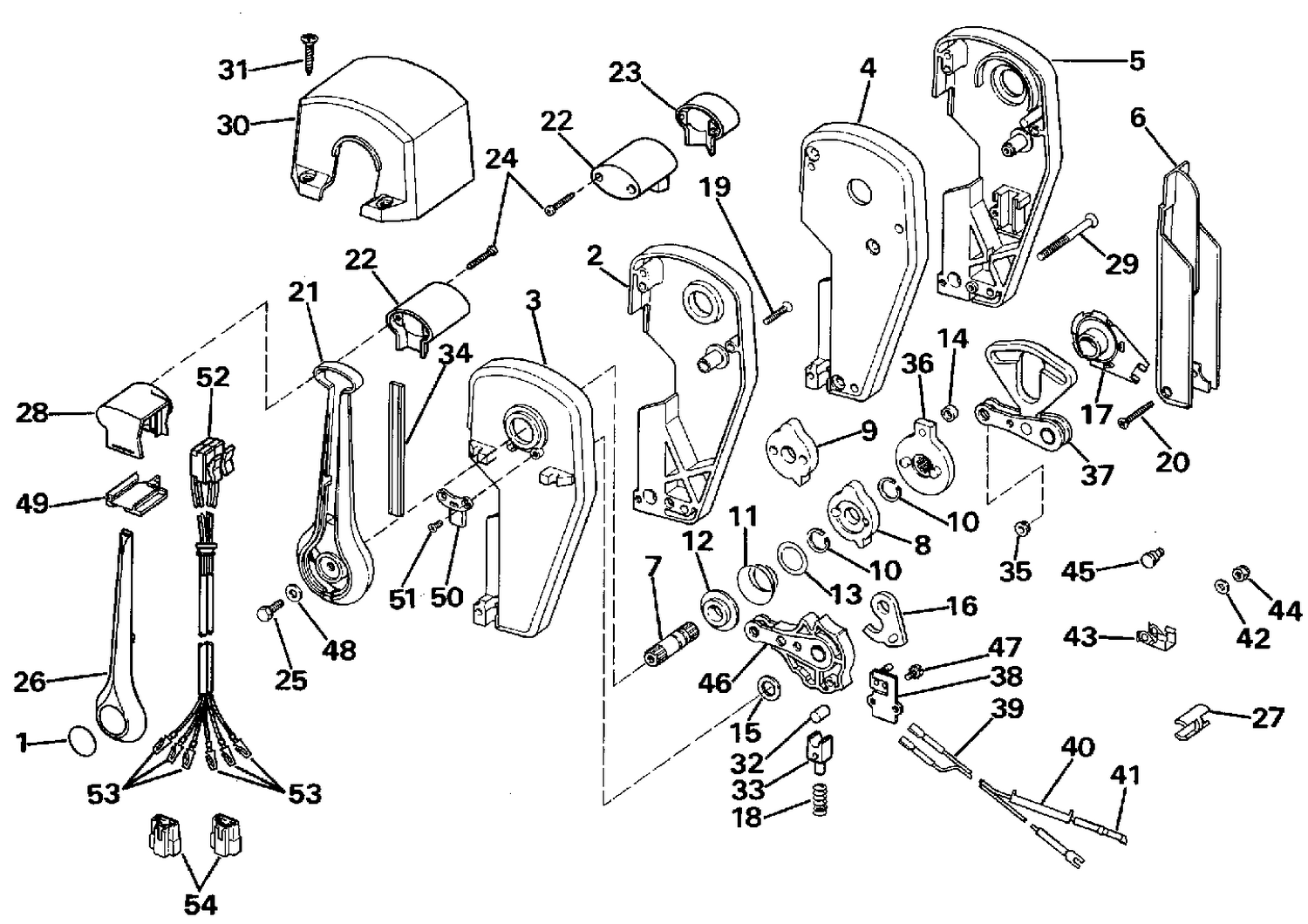 REMOTE CONTROL ASSEMBLY - BINNACLE MOUNT, DUAL LEVER