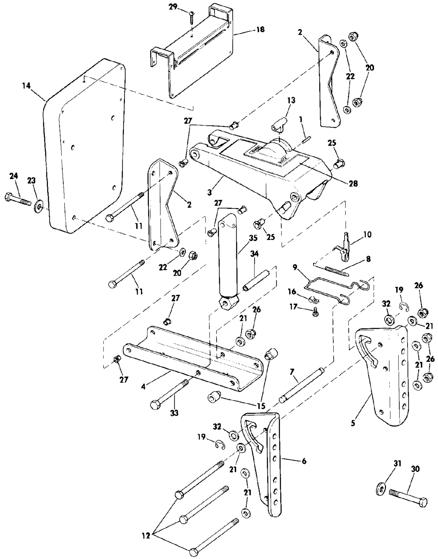 AUXILIARY MOTOR BRACKET KIT - 2 THRU 15