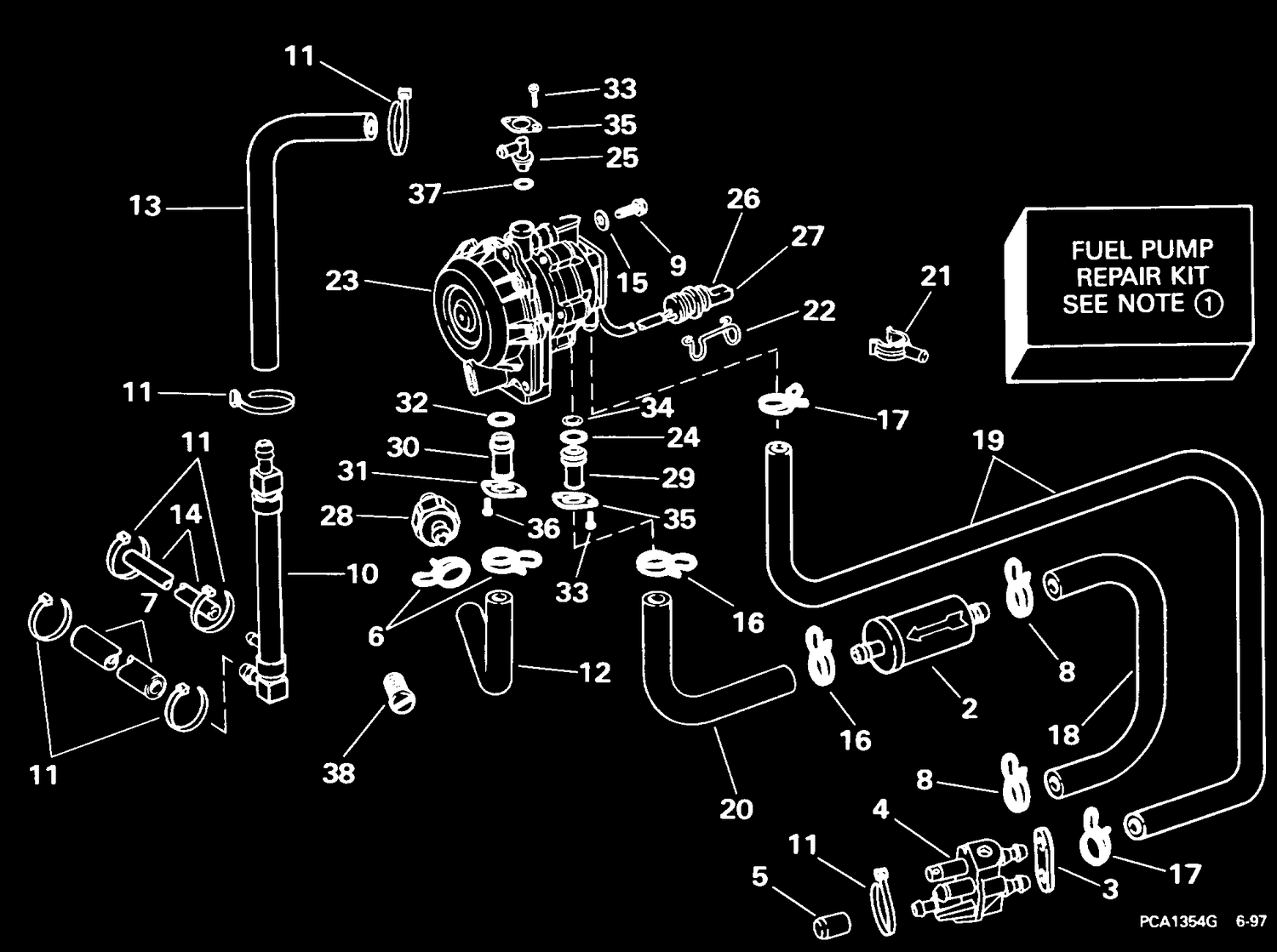 FUEL PUMP CONVERSION KIT -- 90, 115 MODELS