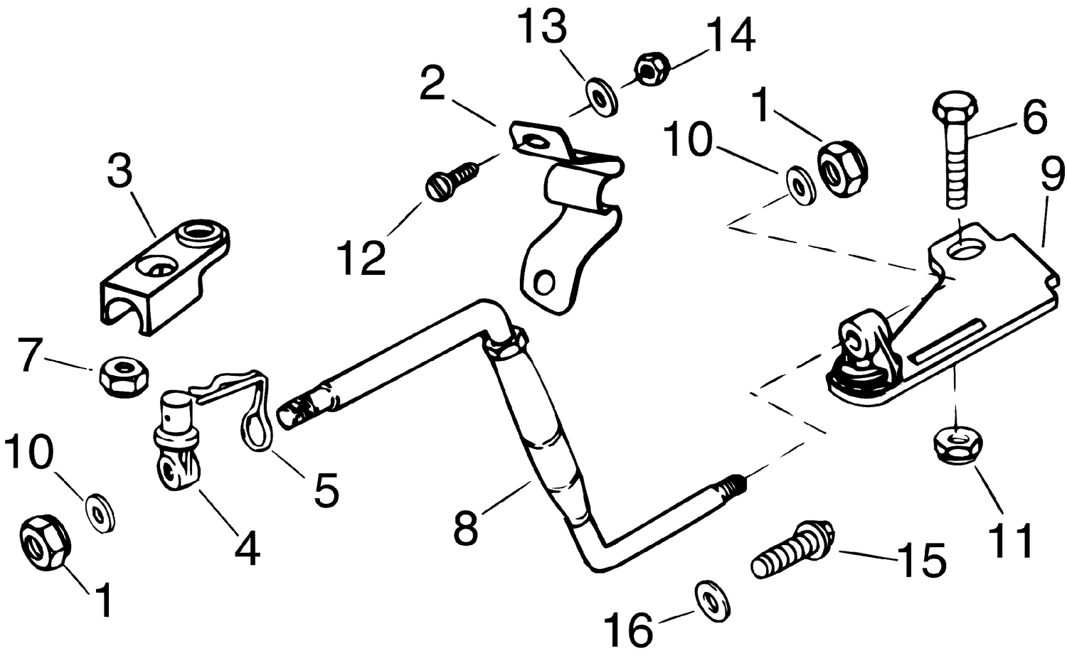 AUXILIARY STEERING KIT - 9.9,15 HP (2-Stroke)