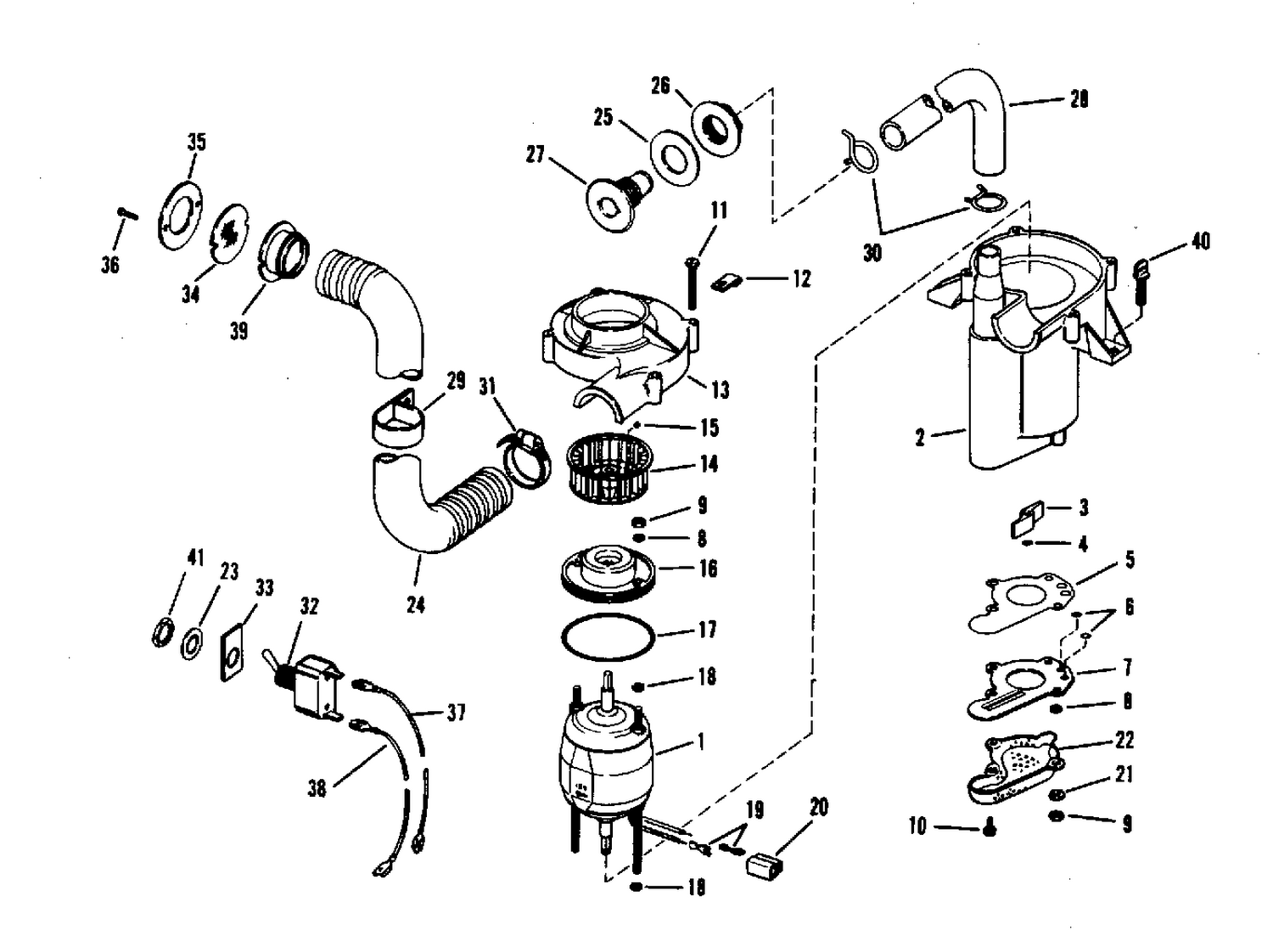 BILGE PUMP AND VENT FAN ASSEMBLY-PART NO.379326