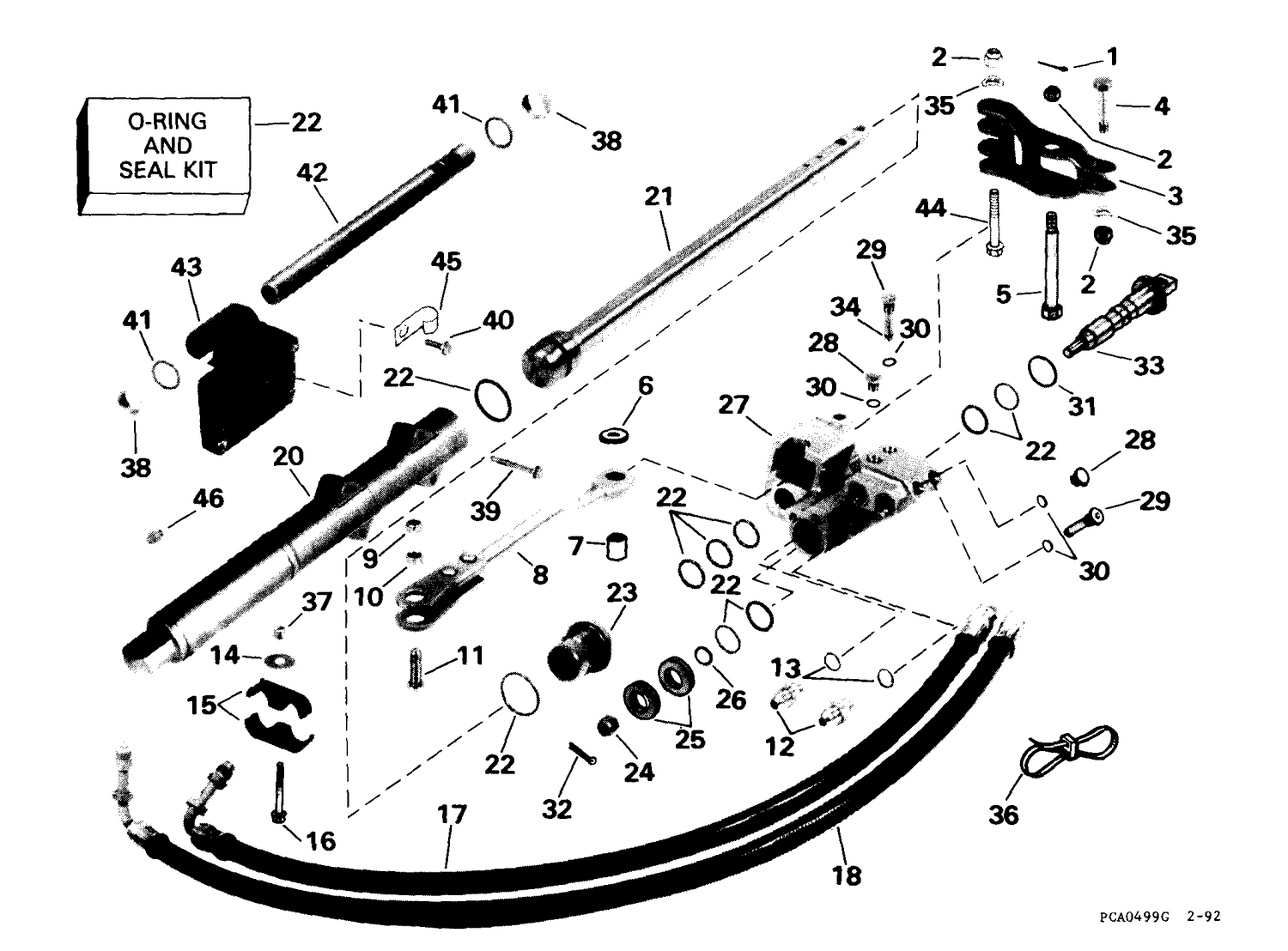 STEERING CYLINDER KIT -- STARBOARD -- V6 MODELS ONLY