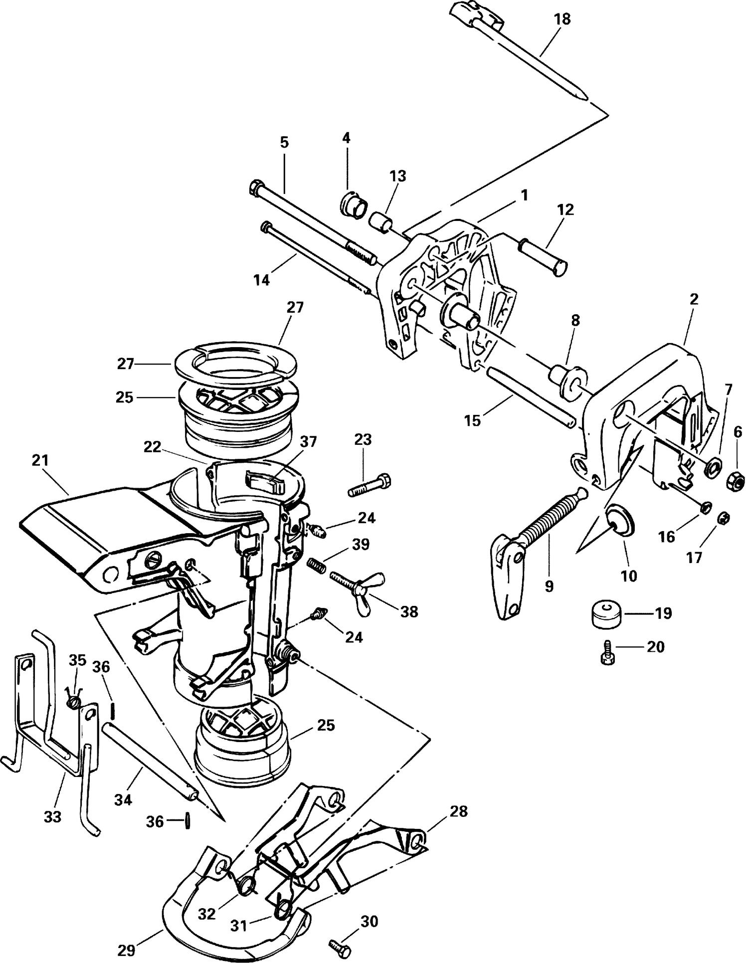 STERN AND SWIVEL BRACKET