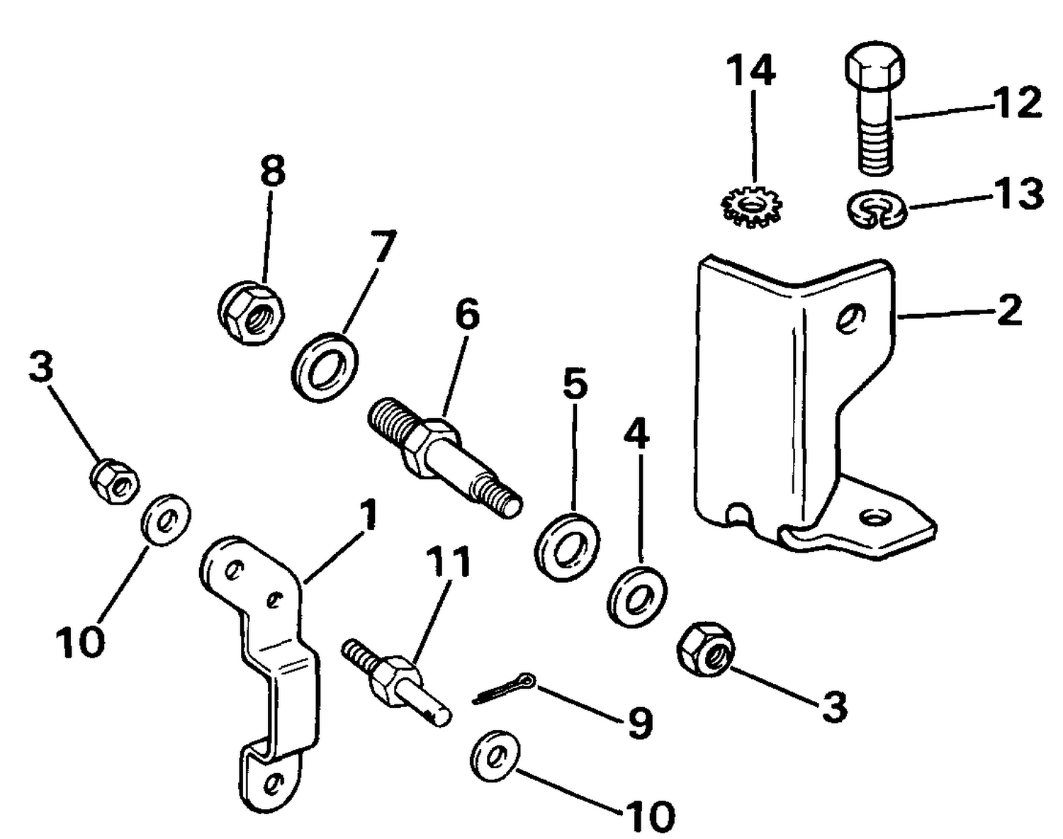 REMOTE CNTRL MOUNTING KIT FOR NON-OMC CABLES-7.5 L/460 C.I.