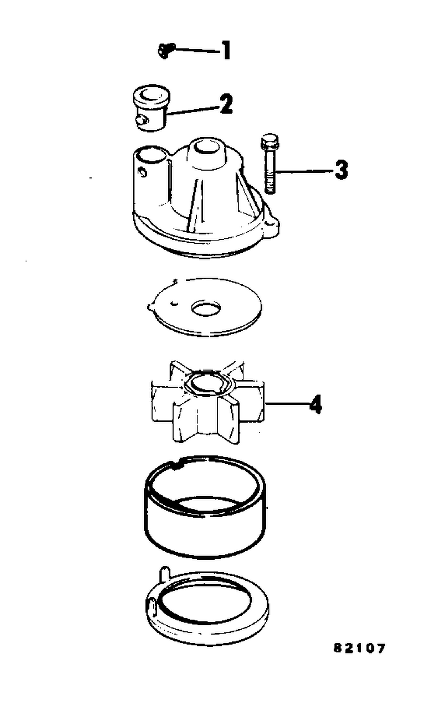 WATER PUMP REPLACEMENT KIT 2 - 4 (90 deg GEARCASE)