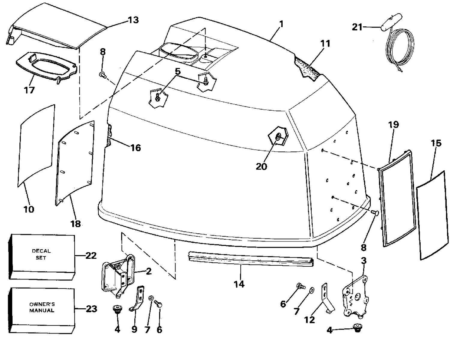 ENGINE COVER - JOHNSON-150/175 ONLY