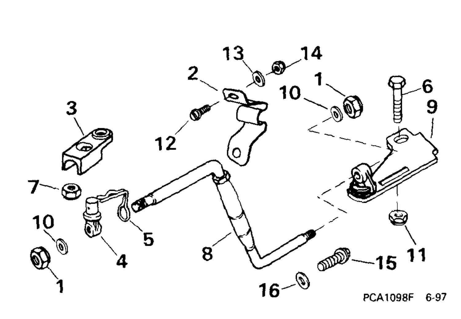 STEERING BAR KIT, AUXILIARY MOTOR -- 8, 9.9, 15
