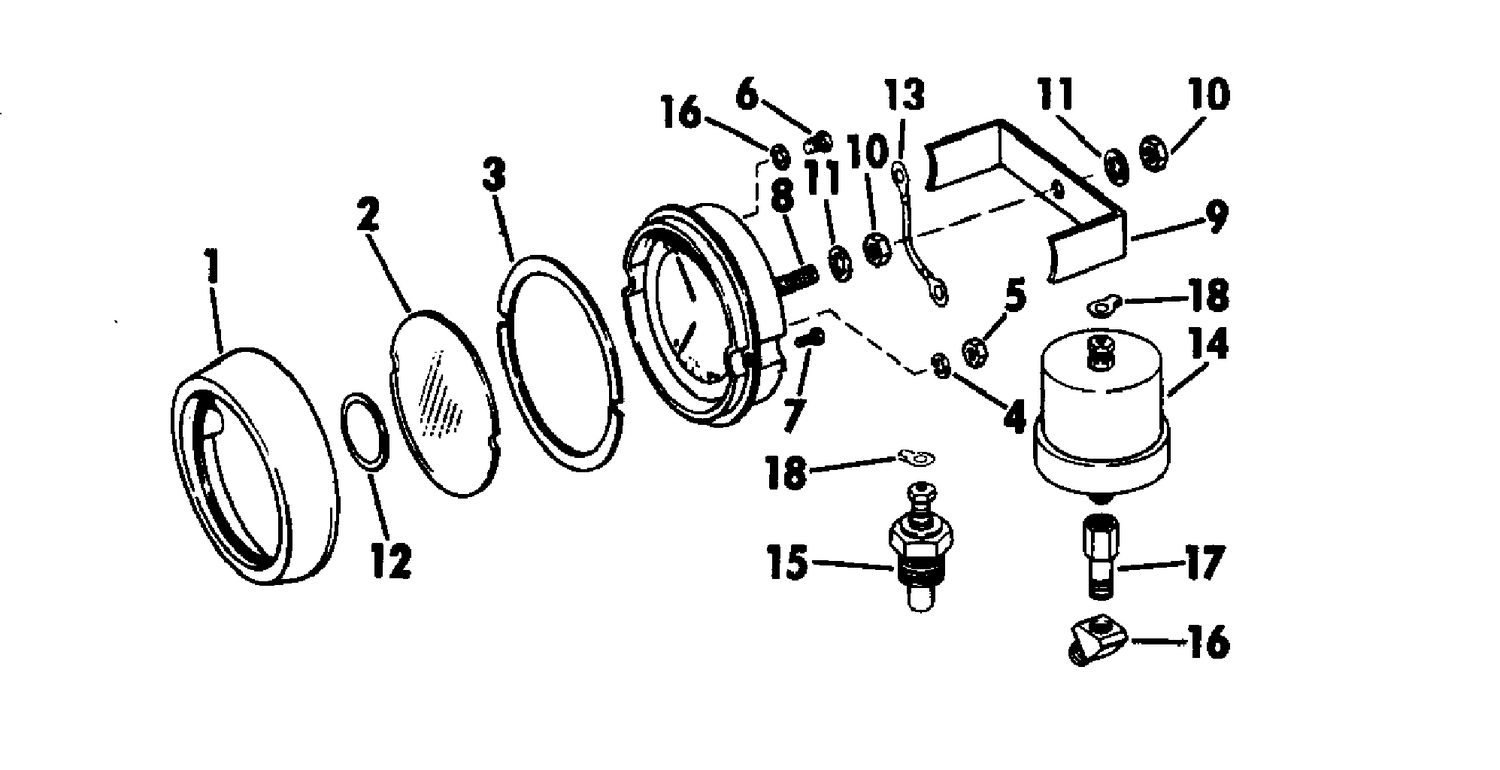 INSTRUMENTS-SUN SHIELDED OIL PRESSURE-WATER TEMP GAUGE