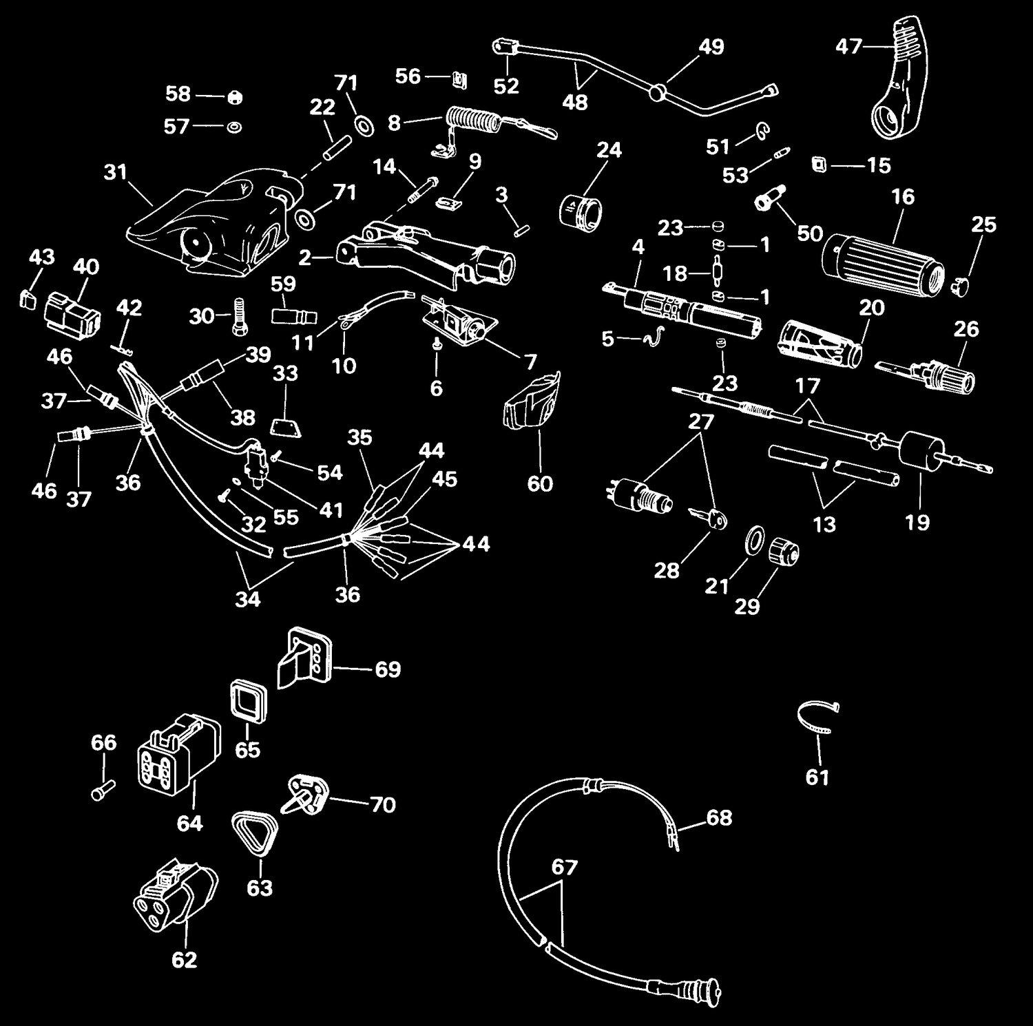 TILLER CONVERSION KIT -- 25, 35 (3-CYLINDER)