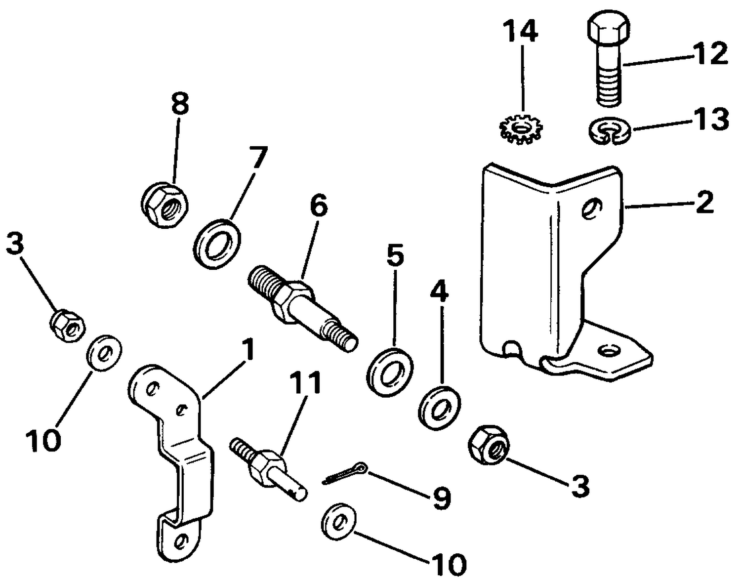 REMOTE CONTROL MOUNTING KIT FOR NON-OMC CABLES - 460 C.I.