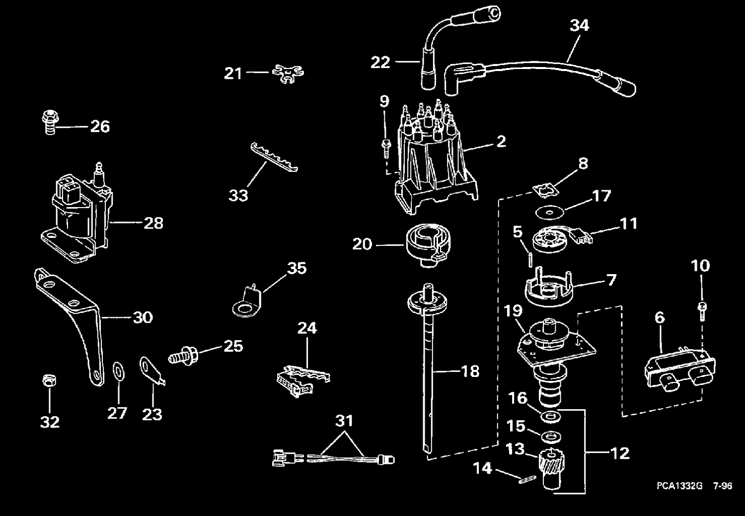 DISTRIBUTOR & IGNITION COIL -- TBI MODELS