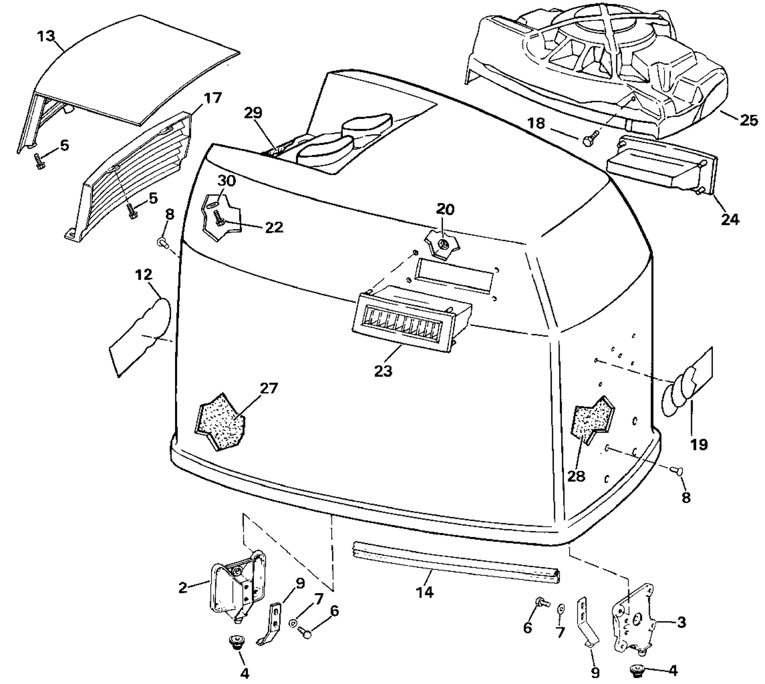 ENGINE COVER - JOHNSON - 200TX, 200CX, 225T, 225P, 225C