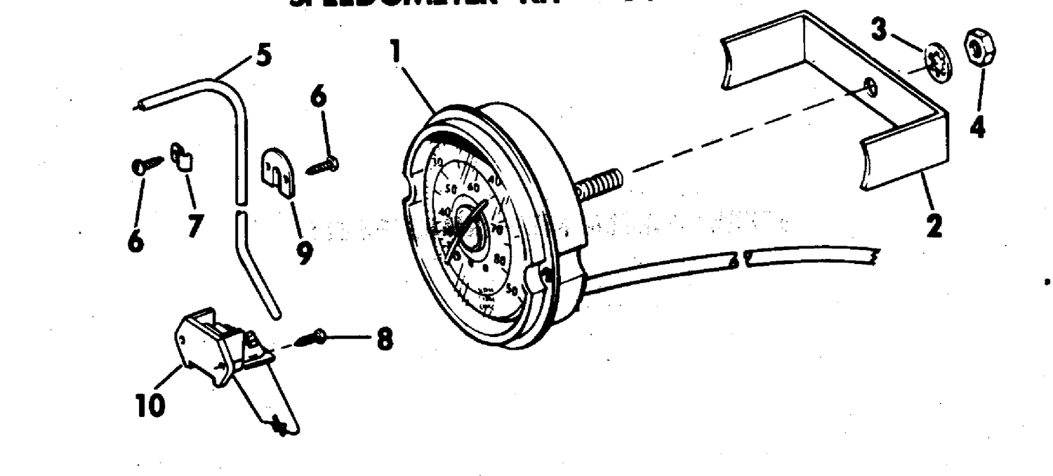 SPEEDOMETER KIT - FLUSH MOUNT - 50 MPH
