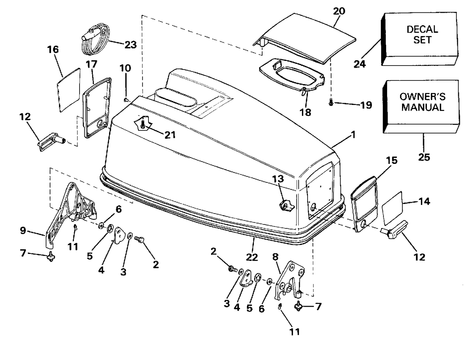 ENGINE COVER - EVINRUDE ELECTRIC START MODELS