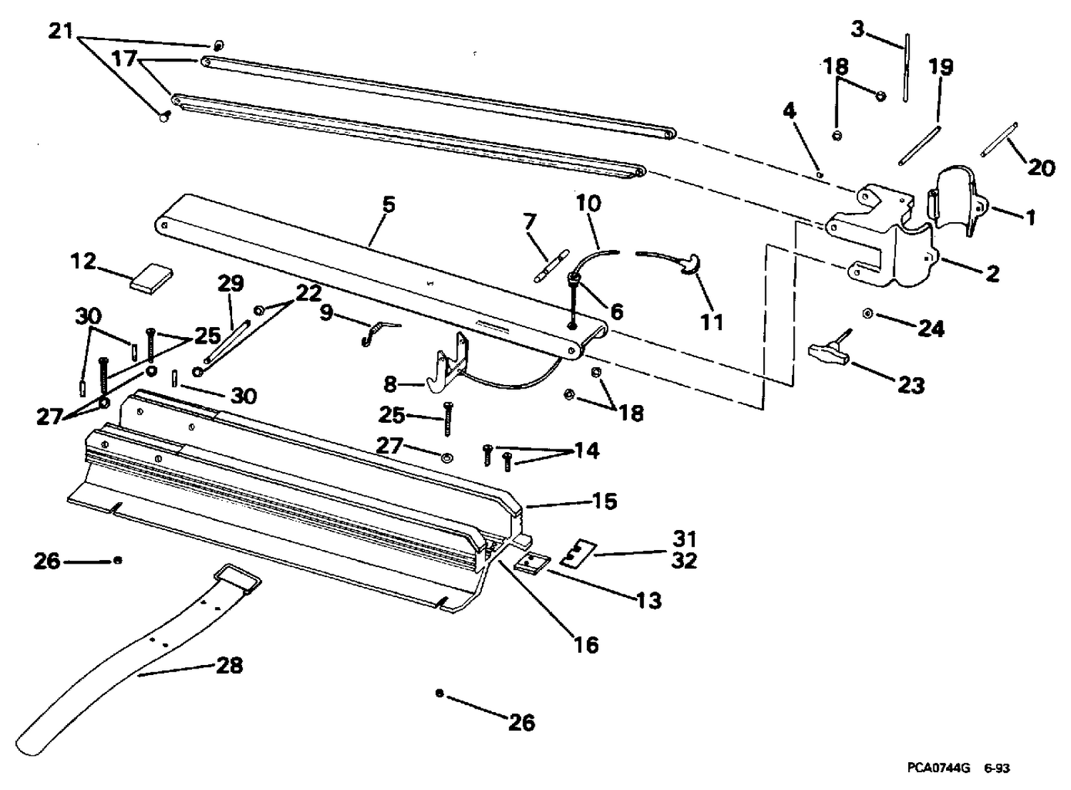 BOW ARM & DECK BRACKET GROUP