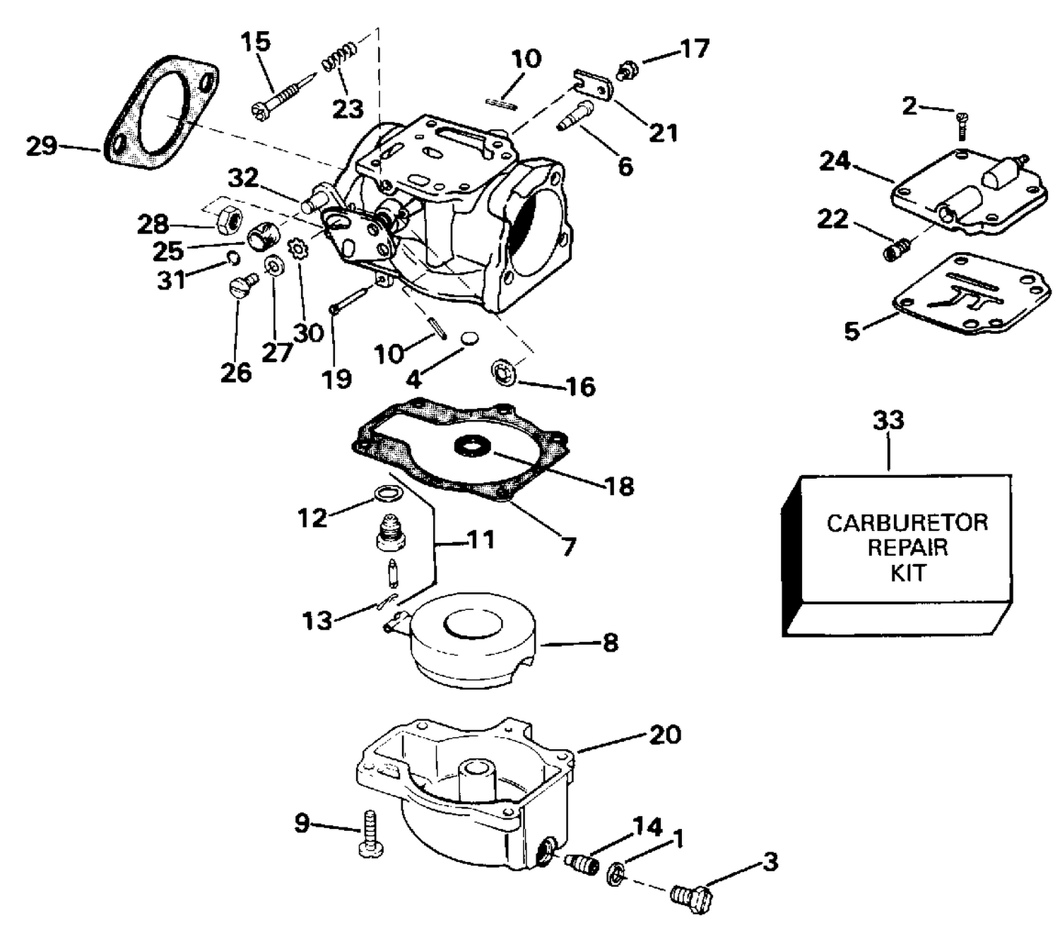 CARBURETOR 70 MODELS ONLY