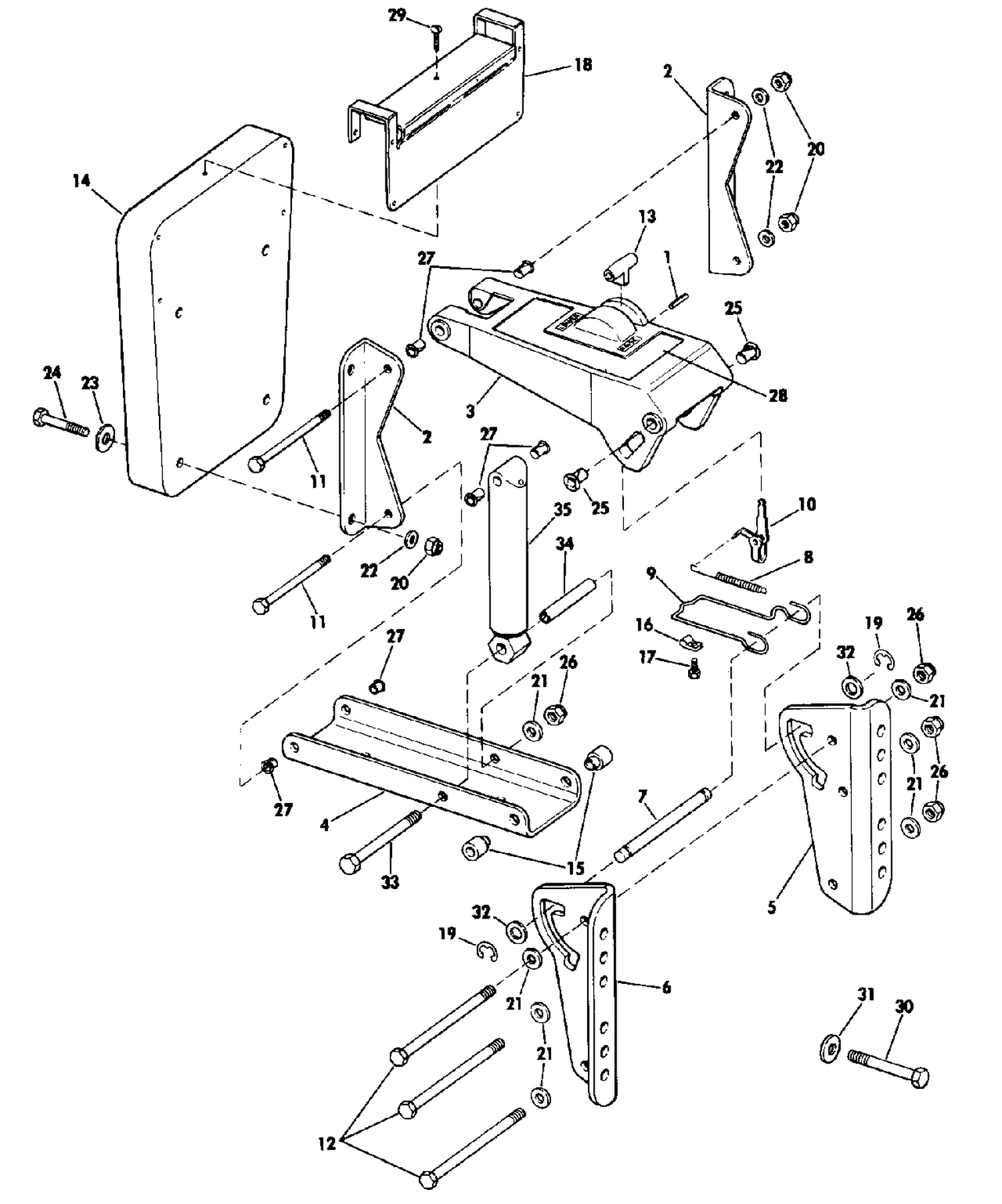 AUXILIARY MOTOR BRACKET KIT - 2 THRU 15