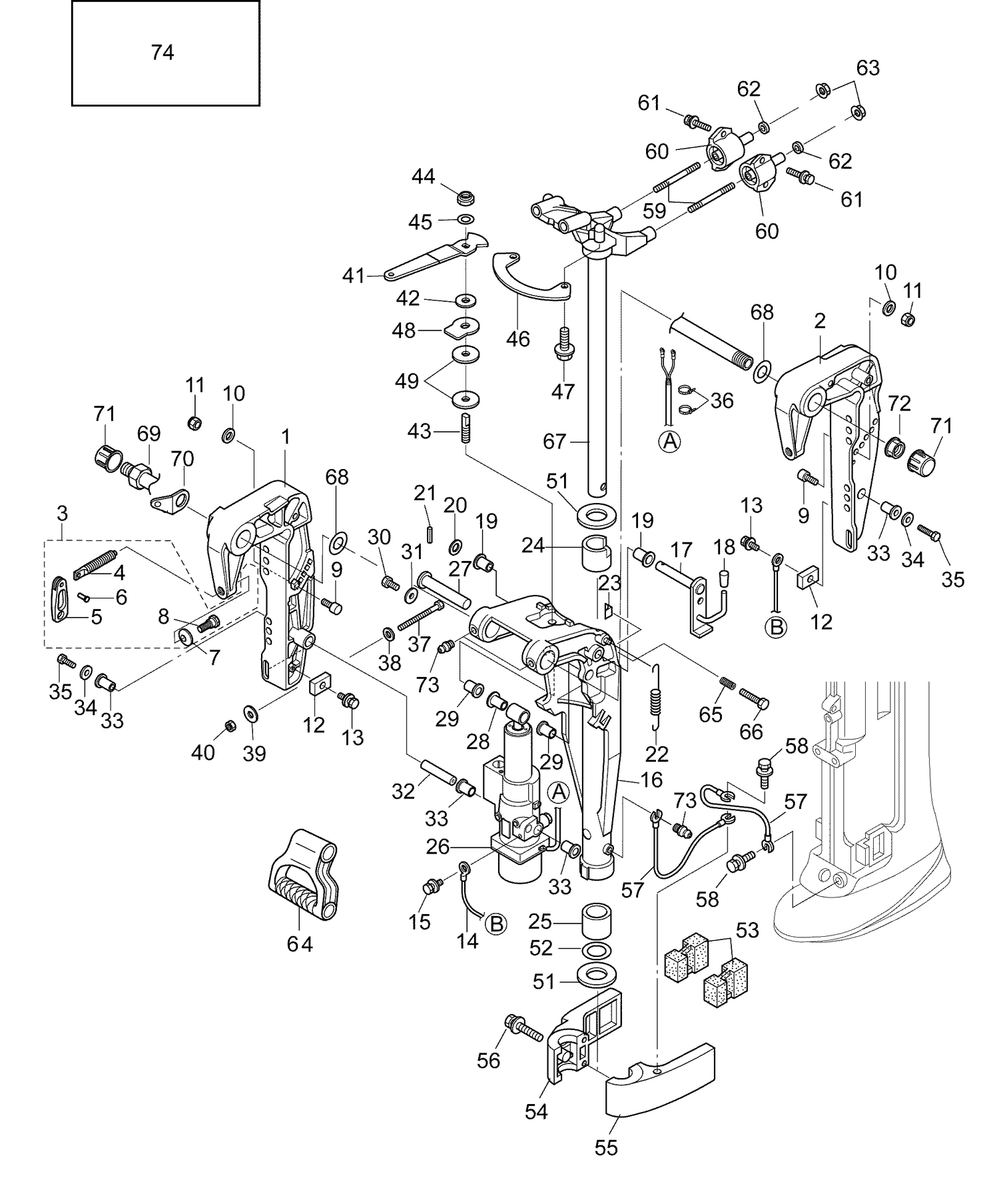 16-4_STERN & SWIVEL BRACKET (PL, PX, TP, MODELS)